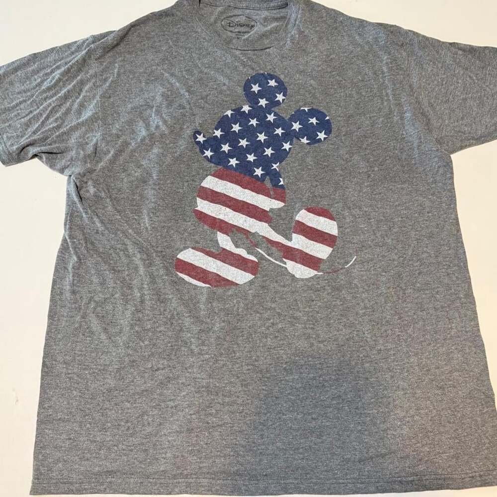 Disney Mickey Mouse Patriotic Stars and Stripes Graphic T-Shirt XL